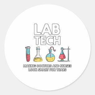 Lab Tech Laboratory Classic Round Sticker