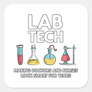 Lab Tech Laboratory Square Sticker