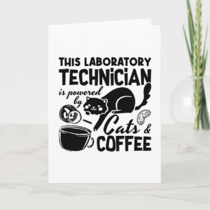 Lab Tech Laboratory Technician Cats Coffee Science Card