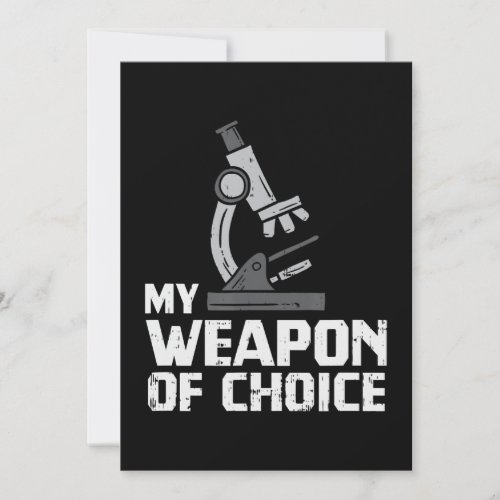 Lab Tech Microscope Biology Scientist My Weapon Holiday Card