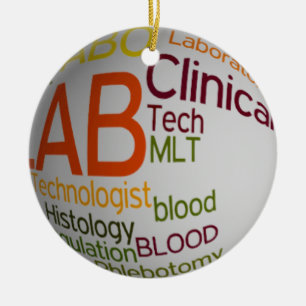 LAB TECH MLT CLINICAL CHRISTMAS CERAMIC ORNAMENT