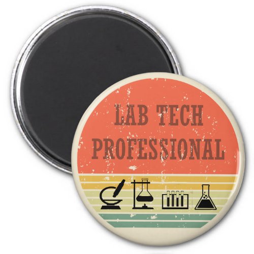 Lab tech professional vintage sunset retro magnet