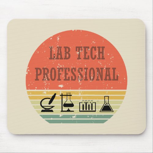 Lab tech professional vintage sunset retro mouse pad