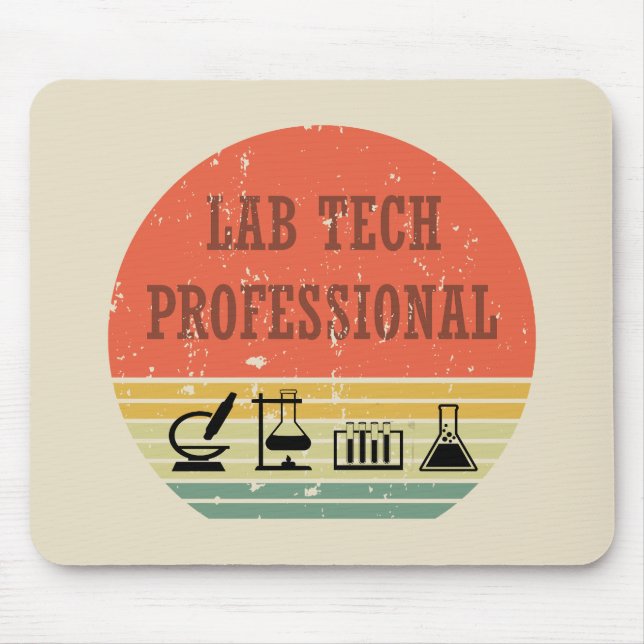 Lab tech professional vintage sunset retro mouse pad (Front)