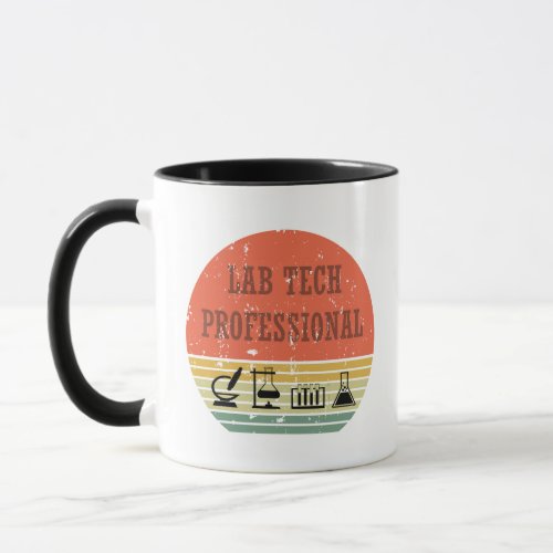 Lab tech professional vintage sunset retro mug