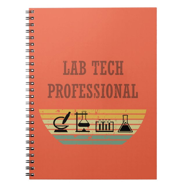Lab tech professional vintage sunset retro notebook (Front)