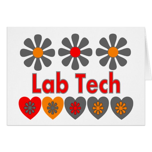 Lab Tech RETRO flowers Cards (Front Horizontal)