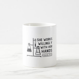 Lab Tech She Works Willingly Laboratory Technician Coffee Mug