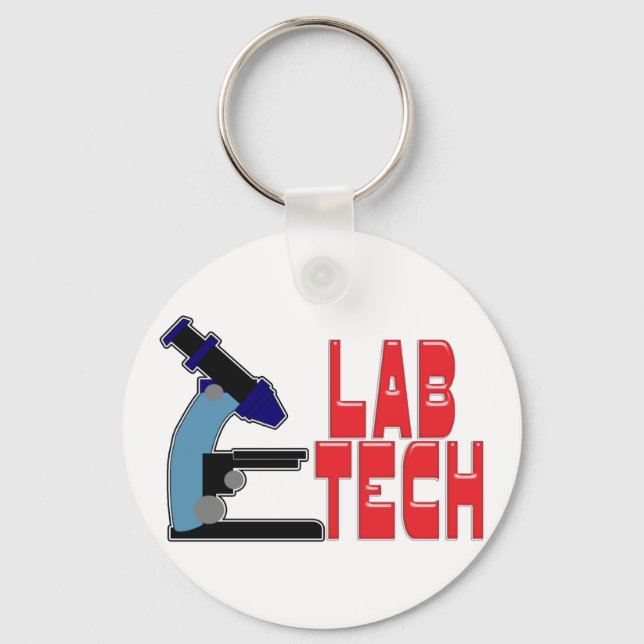 LAB TECH with MICROSCOPE Keychain (Front)