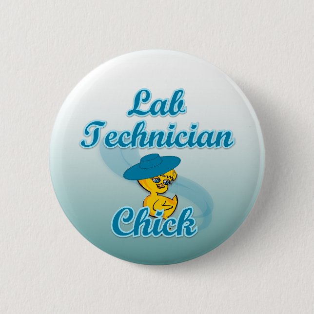 Lab Technician Chick #3 Pinback Button (Front)