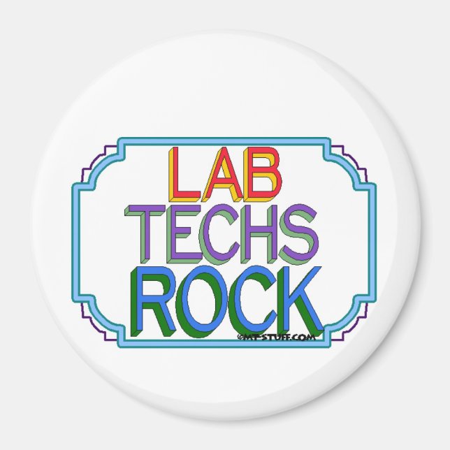 Lab Techs Rock Magnet (Front)