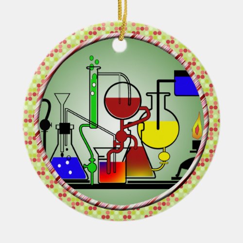 LAB WARE _ LABORATORY  GLASSWARE MAD SCIENTIST CERAMIC ORNAMENT