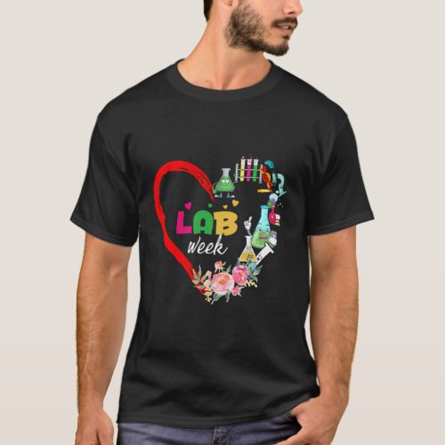 Lab Week 2023 Laboratory Tech Heart Love Technolog T_Shirt