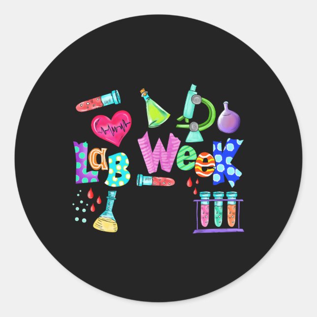 Lab Week 2023 Laboratory Tech Medical Technician S Classic Round Sticker (Front)