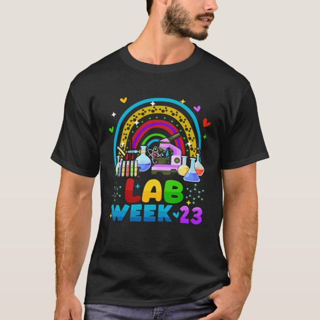 Lab Week 2023 Rainbow Medical Laboratory Science L T-Shirt (Front)