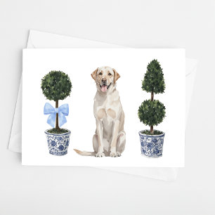 Lab - Yellow Lab Watercolor Dog Puppy Chinoiserie Card