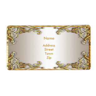 Label Address Elegant Gold Cream