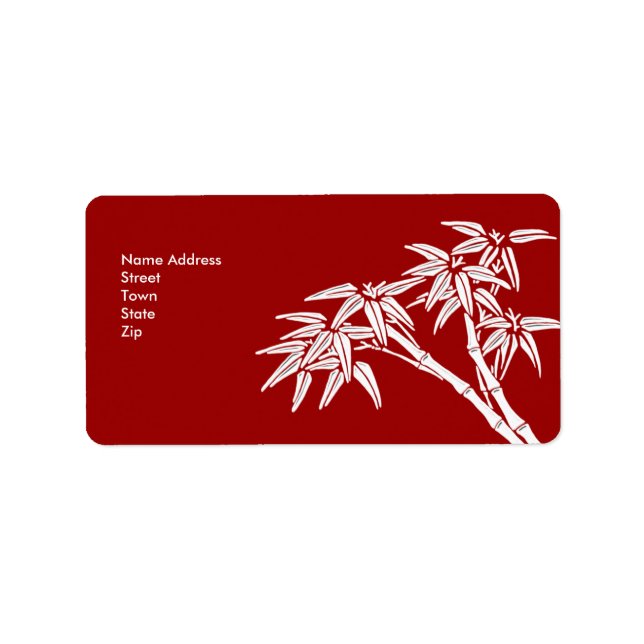 Label Address Sticker Vintage Retro bamboo (Front)