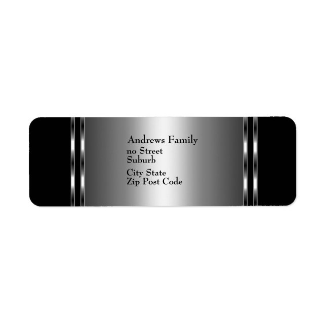 Label Black & Silver Simple (Front)