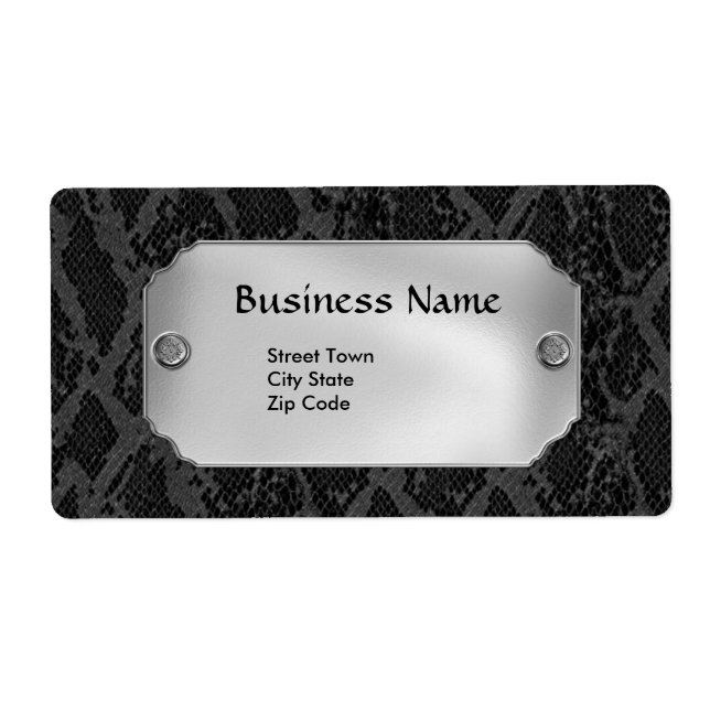 Label Elegant Personal Business Leather Metal (Front)