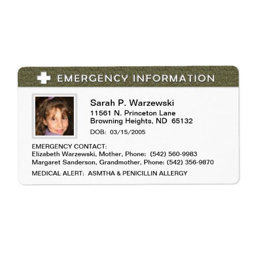 Label _ Emergency Info Contact  Medical ID_Tweed