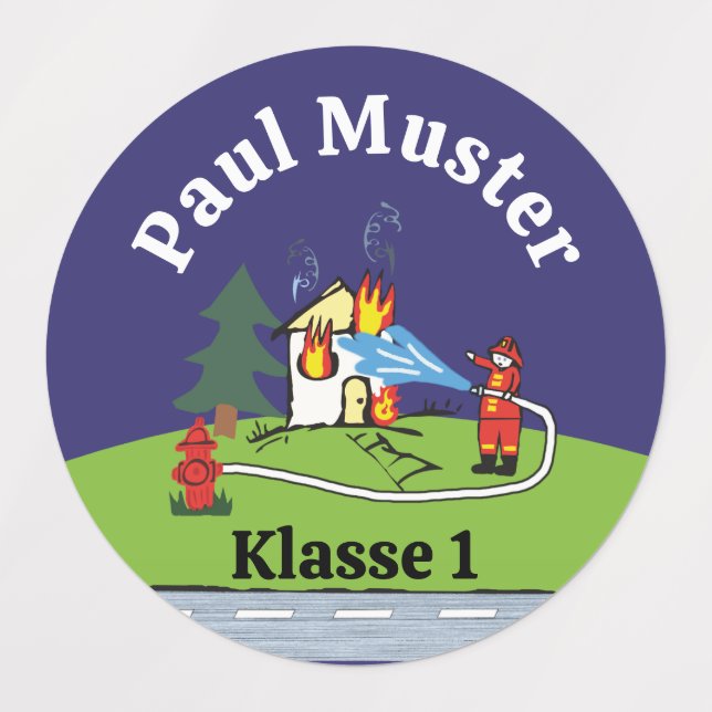 Label - fire brigade 2 nights - waterproof (Design 1)