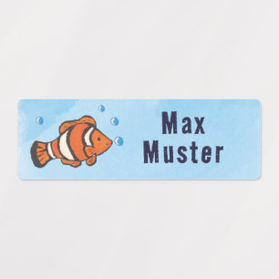 Label - fish - clowfish hand painting