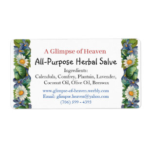 Label for a bottle of salve