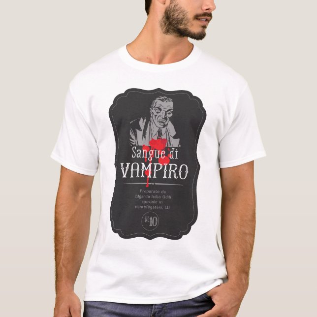 Label For Halloween - Vampire Blood. Vampire Head  T-Shirt (Front)