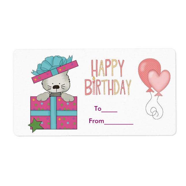 Label Kids Birthday Labels Stickers Large Size (Front)