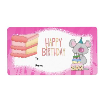 Label Kids Gift Tag Birthday Pink by Label_That at Zazzle