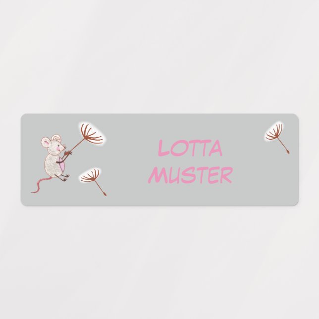 Label mouse with pustard trees - gray | (Design 1)