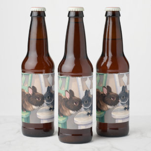 Label Set (6) for Food and Beverage -Two Rabbits