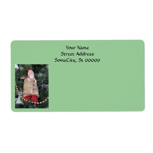 Label _ shipping _ Antique Santa in Tree