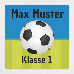 Label - soccer blue green   waterproof