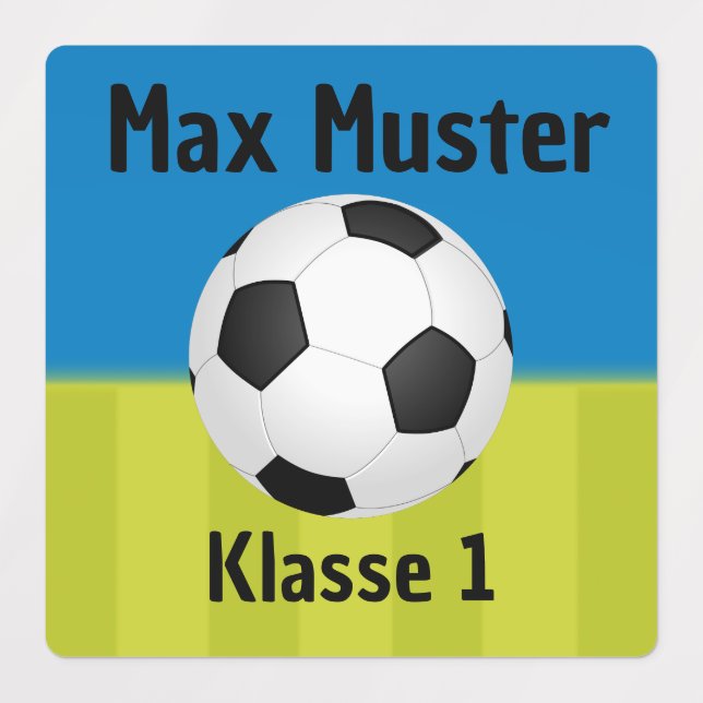 Label - soccer blue green | waterproof (Design 1)