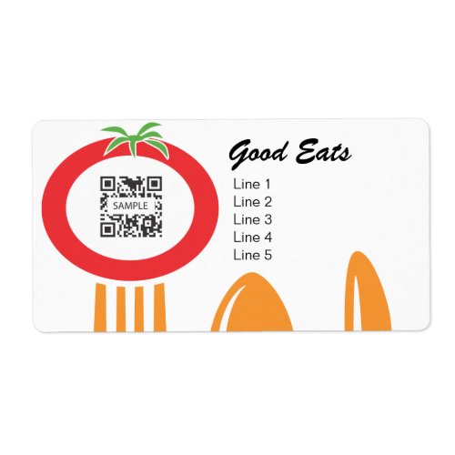 Label Template Casual Dining Italian