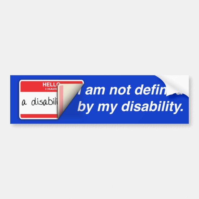 Labeled Disabled Bumper Sticker (Front)