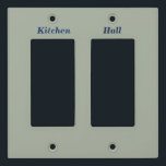 Labeled Light Switch Cover - Rectangle<br><div class="desc">Easy to read light switch cover where you customize the text to match your light switches. Background color can be changed to fit your own wall colors. Great for those that need help remembering which light switch goes to which living area,  light, garbage disposal,  or electrical device.</div>