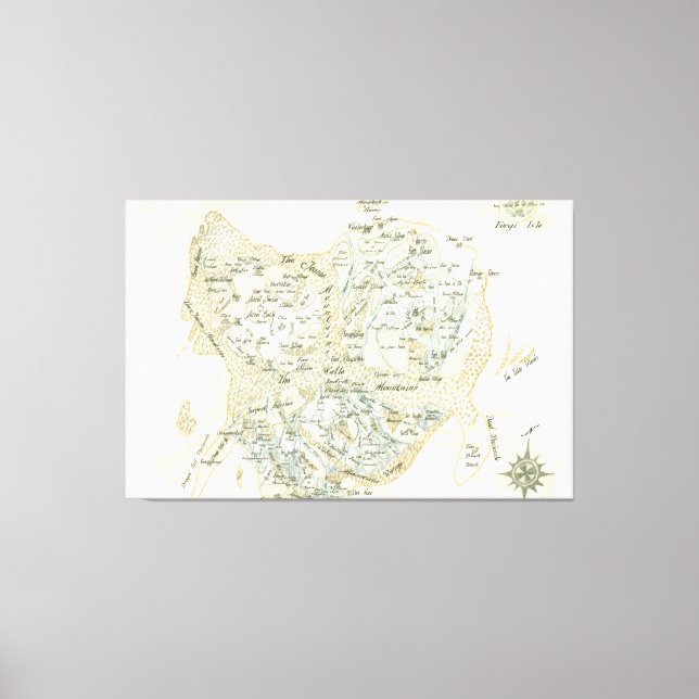 Labeled Map of Trino Canvas Print (Front)