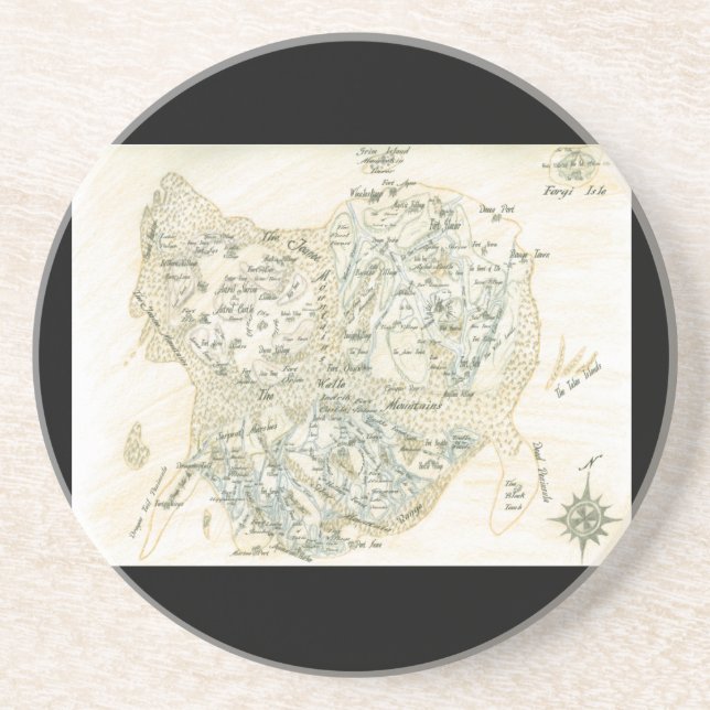 Labeled Map of Trino Drink Coaster (Front)