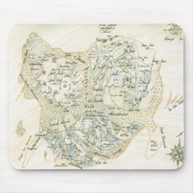 Labeled Map of Trino Mouse Pad (Front)