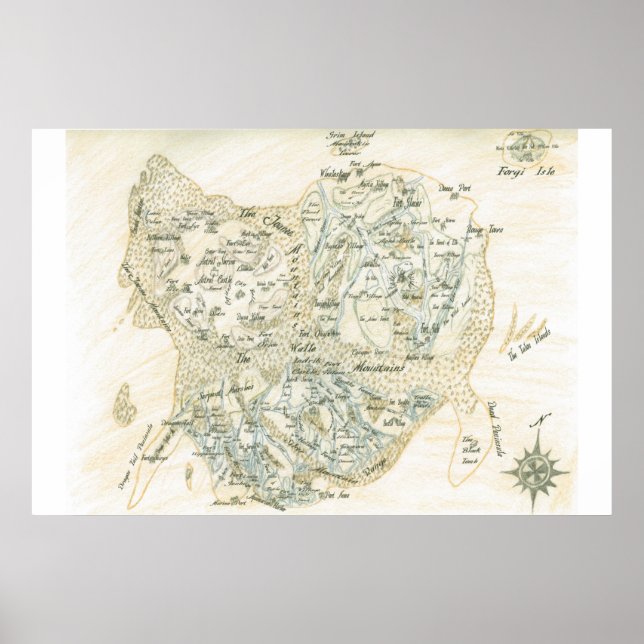 Labeled Map of Trino Poster (Front)