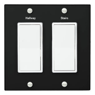 Labeled Room Double Rocker Light Switch Cover