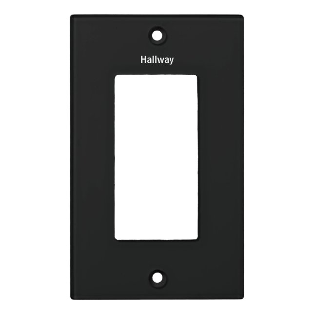Labeled Room Single Rocker Light Switch Cover (Front)
