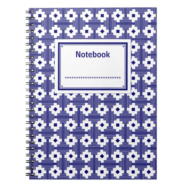 Labelled - Deep Navy on White Notebook (Front)