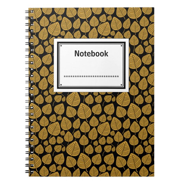 Labelled - Gold Brown on Black Notebook (Front)