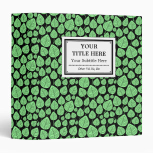 Labelled - Leaves - Mint Green on Black Binder