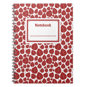 Labelled - Ruby Red on White Notebook