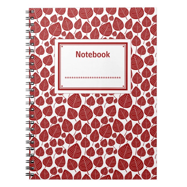 Labelled - Ruby Red on White Notebook (Front)